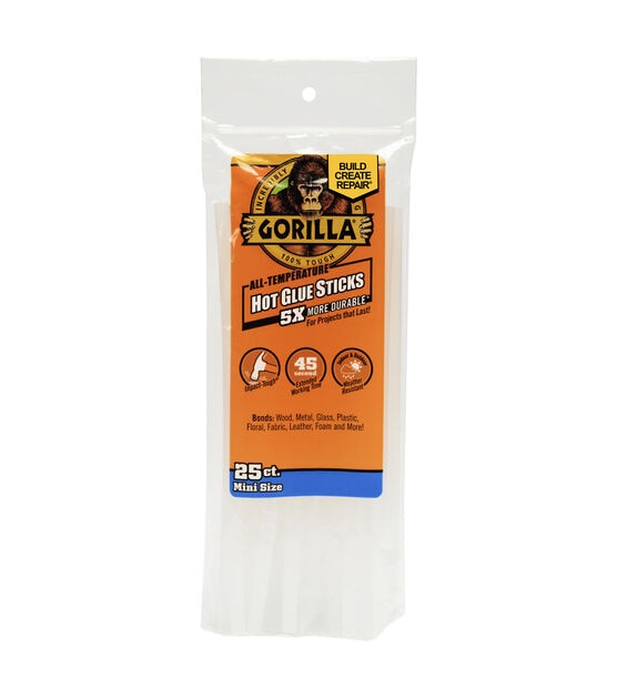 Gorilla Glue 30 Count Mini Clear Hot Glue Sticks