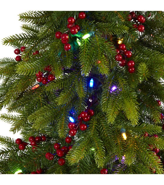 Nearly Natural 6' Multicolor Pre Lit Victoria Fir Christmas Tree, , hi-res, image 3