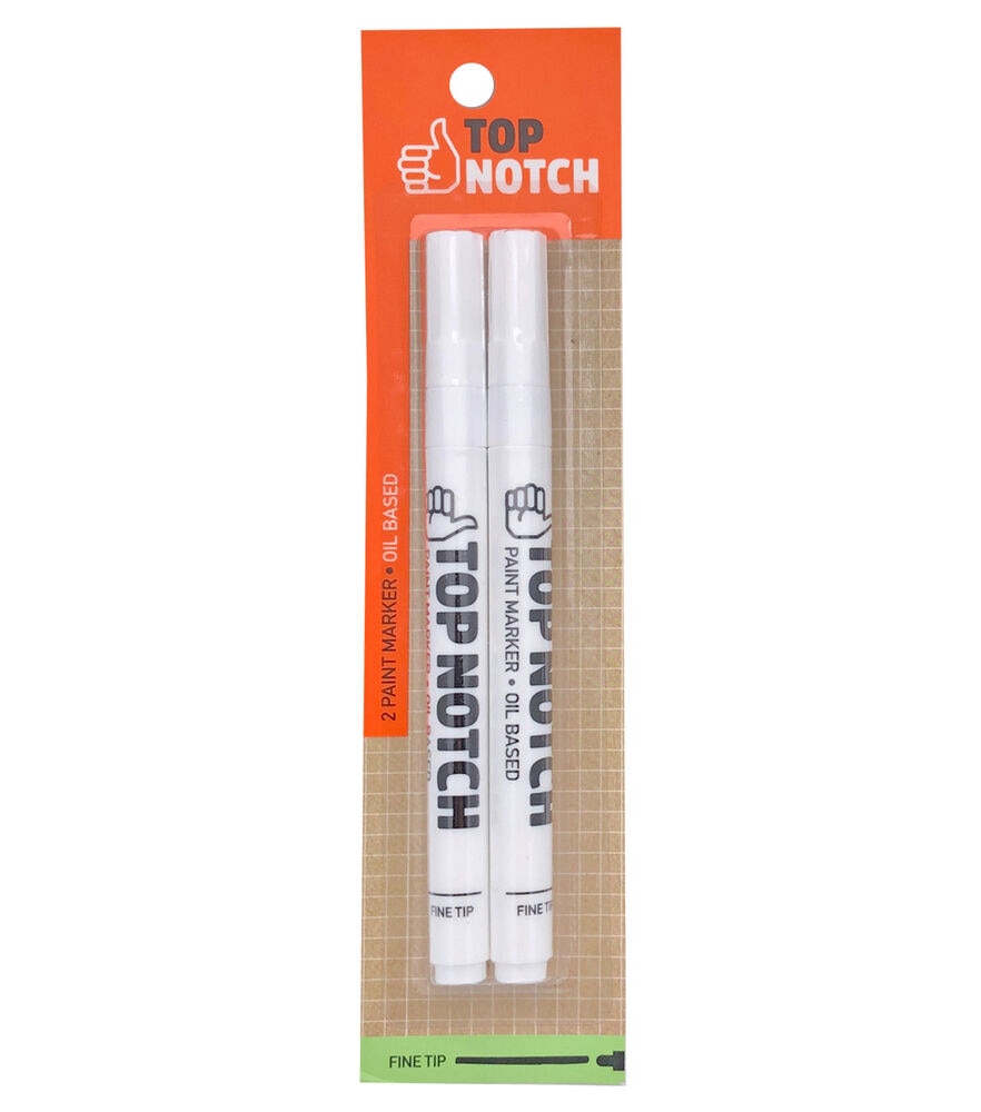 2ct Fine Tip Paint Markers by Top Notch, White, swatch, image 4