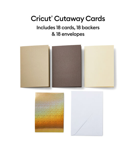 Cricut Cutaway Cards, R10 Neutrals Sampler 18 Count