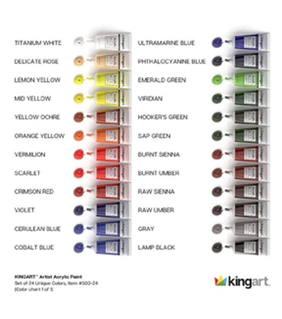 KINGART Artist Acrylic Paint Set of 24 Unique Colors, , hi-res, image 10