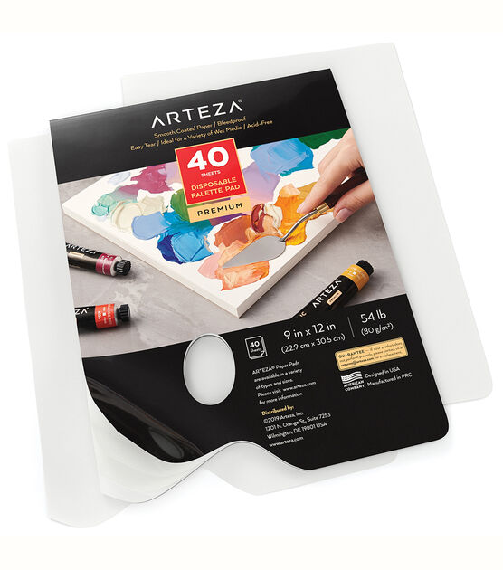 Arteza Disposable Palette Pad 9''x12'' 40 Sheets 2pk, , hi-res, image 3