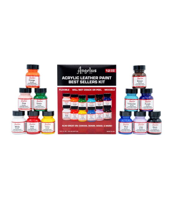 Angelus Acrylic Leather Paint Best Sellers Kit, 1 oz., 12 Colors, , hi-res, image 7