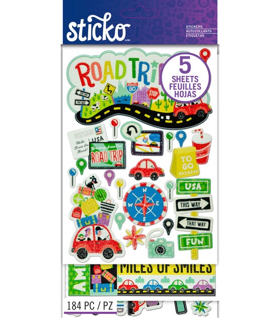 Sticko 184 Pack Flip Stickers Road Trip