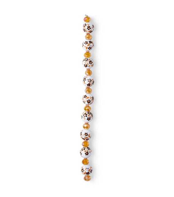 7" Brown Flowers Ceramic Strung Beads by hildie & jo, , hi-res, image 2