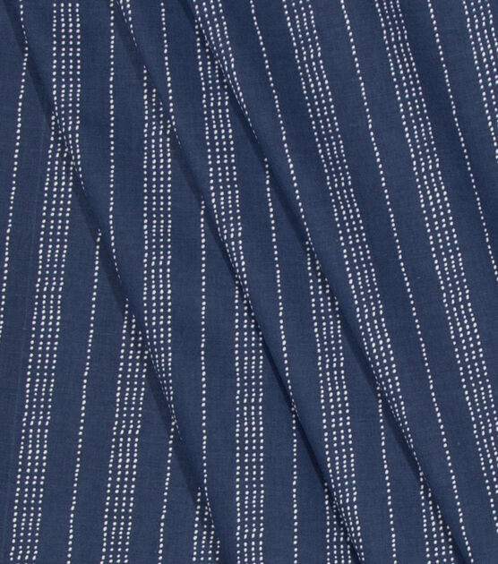 Nate Berkus Litton Stripe Paramount Dark Blue Upholstery Fabric