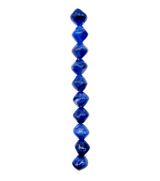 7" Blue Bicone Plastic Strung Beads by hildie & jo, , hi-res, image 2