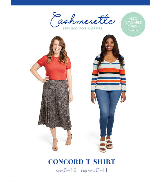 Cashmerette Size 0 to 16 Women's Concord T Shirt Sewing Pattern