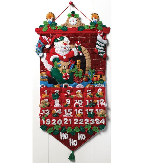 Bucilla 13" x 25" Must Be Santa Felt Advent Calendar Kit