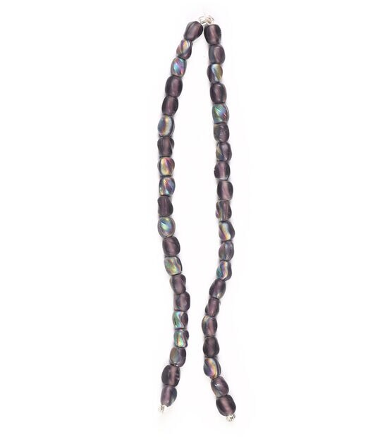 Iridescent Dark Purple Glass Strung Beads by hildie & jo, , hi-res, image 3