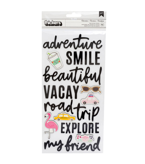 American Crafts Thicker Stickers Chasing Adventures