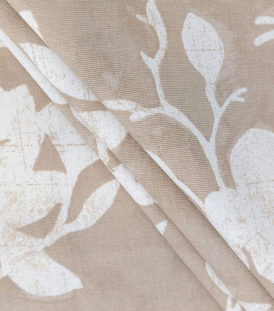 Elegant Posy Neutral Cotton Canvas Fabric, , hi-res, image 2