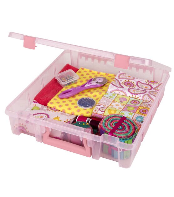 ArtBin 15" Super Satchel Pink 1 Compartment Box With Handle & Latches, , hi-res, image 3
