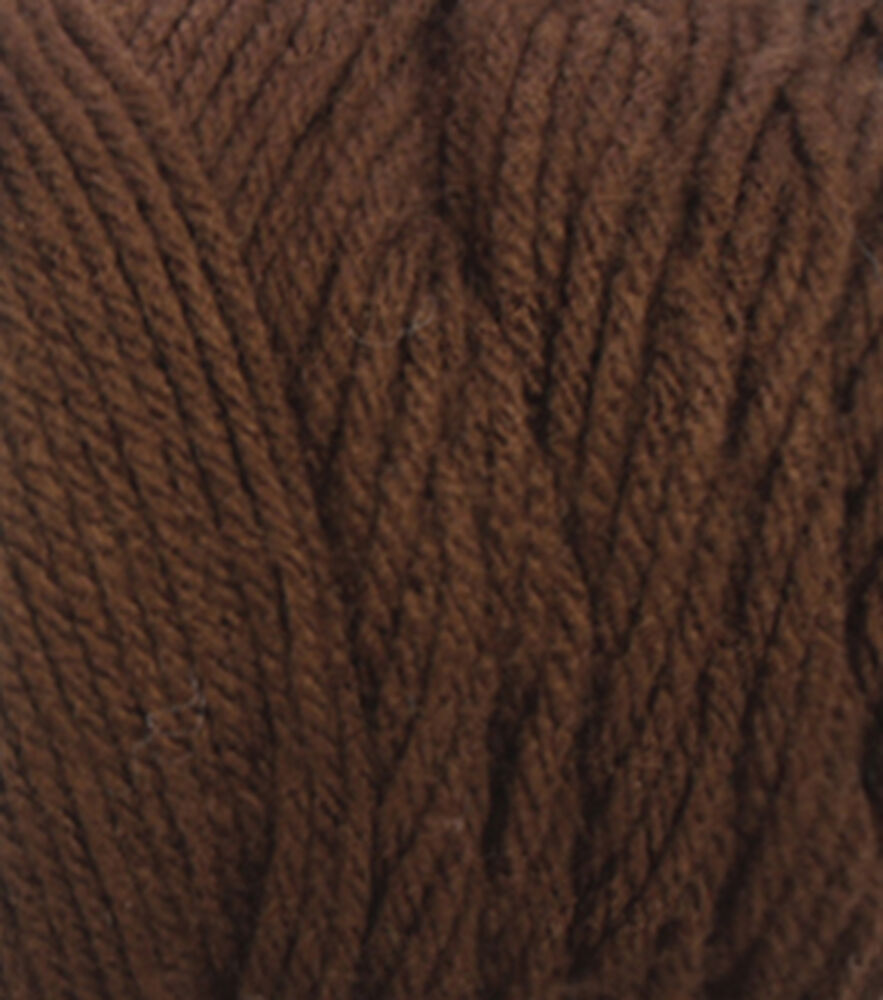 Solid Worsted Acrylic 380yd Value Yarn by Big Twist, Chocolate Brown, swatch, image 8