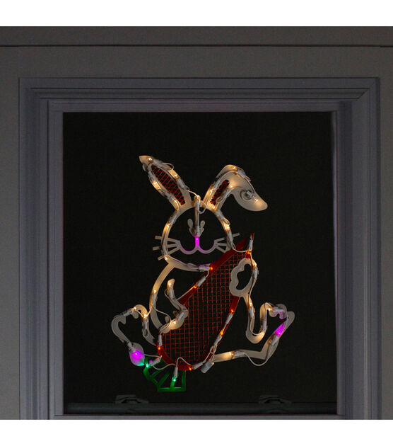 Northlight 17" White LED Lighted Easter Bunny Window Silhouette, , hi-res, image 3