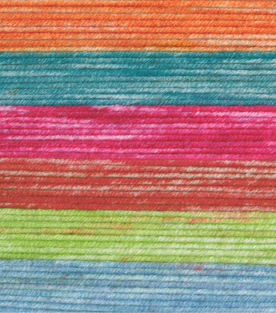 Lion Brand Mandala Ombre 344yds Worsted Acrylic Yarn, Happy, swatch, image 3