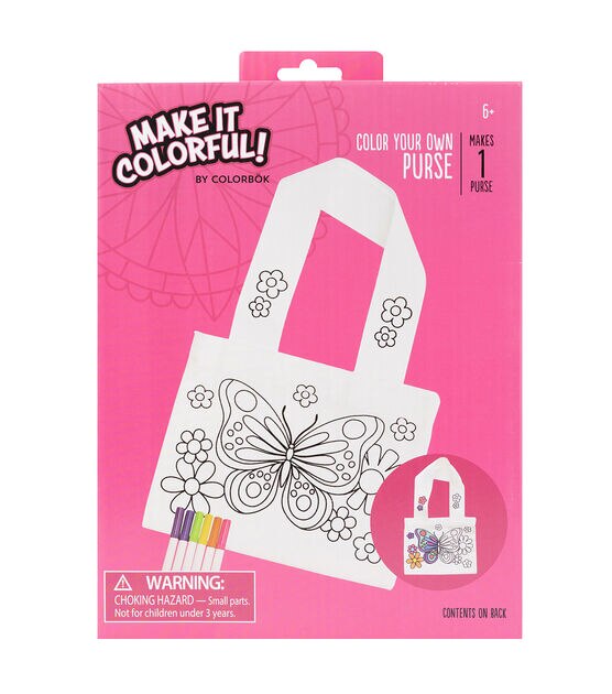 American Crafts 8pc Color Your Own Purse Kit
