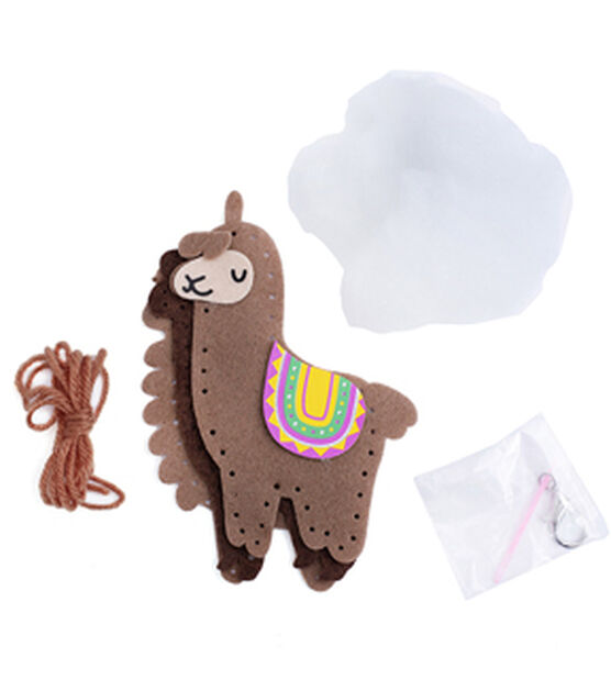 American Crafts 10pc Sew Cute Felt Llama Backpack Clip Kit, , hi-res, image 3