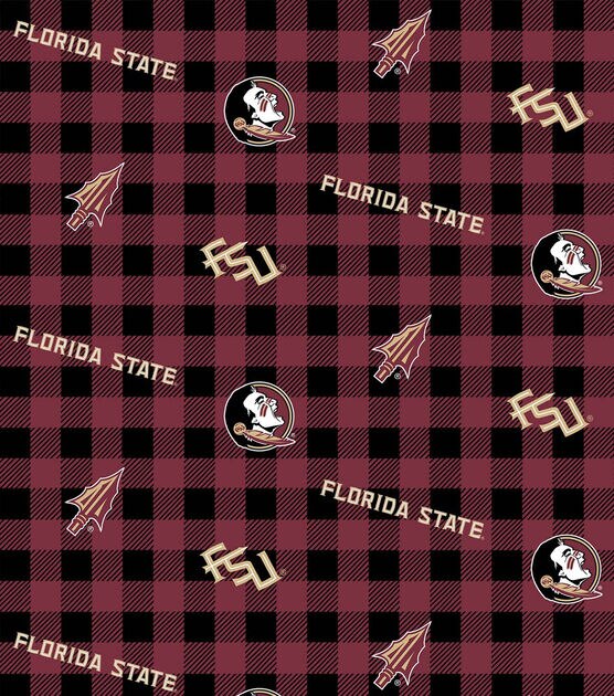Florida State University Seminoles Cotton Fabric Buffalo Check, , hi-res, image 2