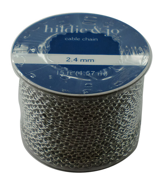 2mm x 15' Silver Iron Link Cable Chain by hildie & jo