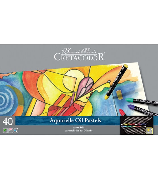 Cretacolor AquaStic Oil Pastel Set, 40-Color Set