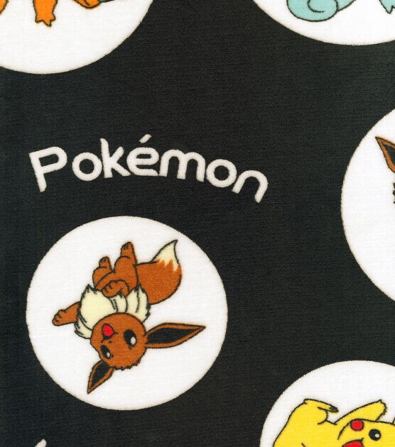 Robert Kaufman Pokemon Micro Velvet Fleece Fabric  Circle Toss