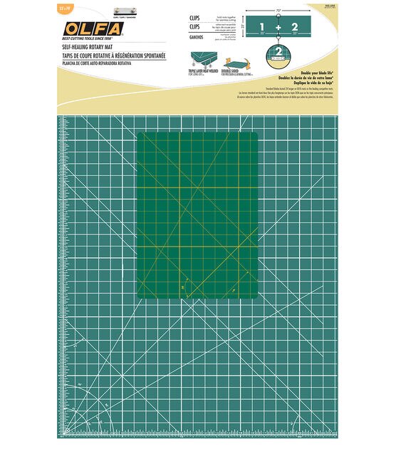 Olfa Gridded Cutting Mat Set with Clips 23" x 70"