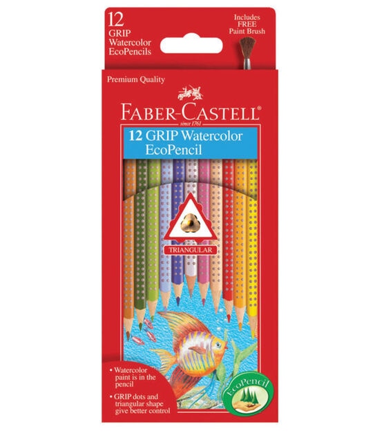 Faber Castell GRIP Watercolor EcoPencils Set 12pc, , hi-res, image 1