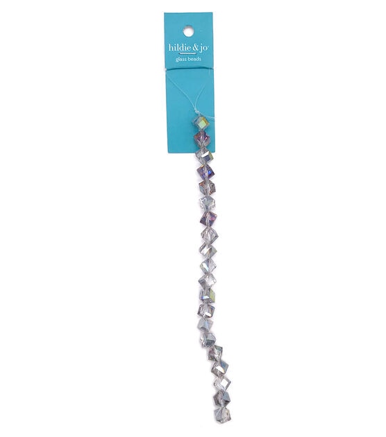 7" Gray Diamond Aurora Borealis Glass Strung Beads by hildie & jo