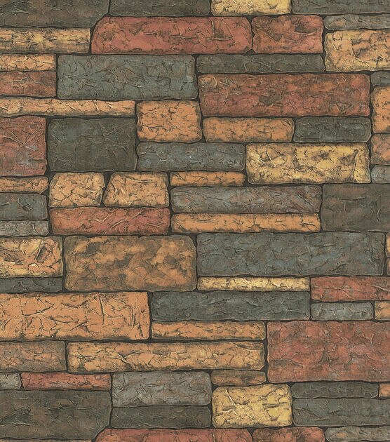 Rust Rustic Brick Wallcovering