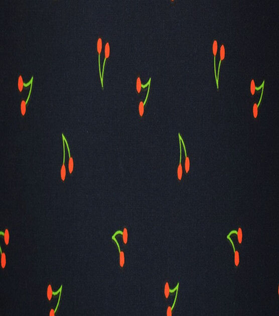 Cherries on Black Quilt Cotton Fabric by Quilter's Showcase, , hi-res, image 2