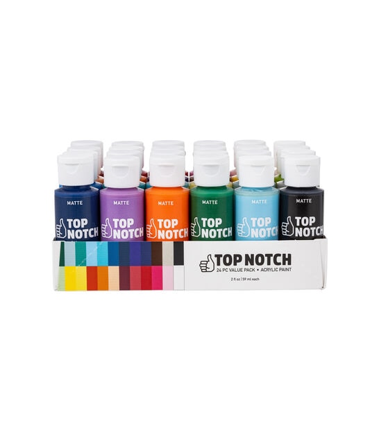 2oz Primary Colors Acrylic Paint Value Pack 24ct by Top Notch