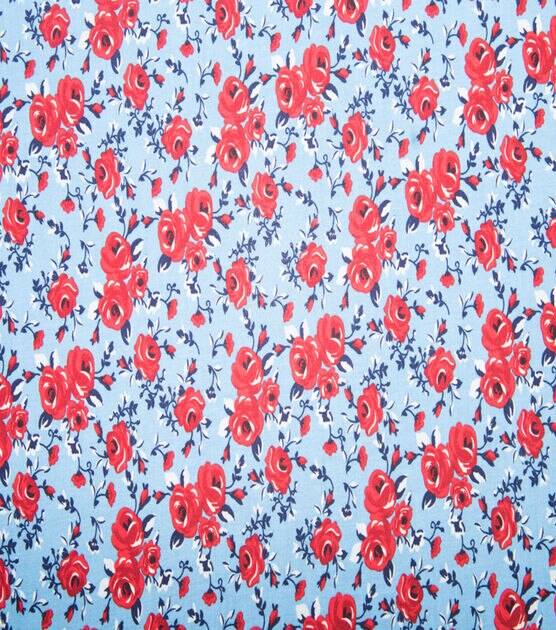 Flower Patriotic Cotton Fabric