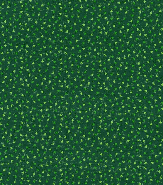 Fabric Traditions Green Ditsy Shamrocks St. Patrick's Day Cotton Fabric, , hi-res, image 2