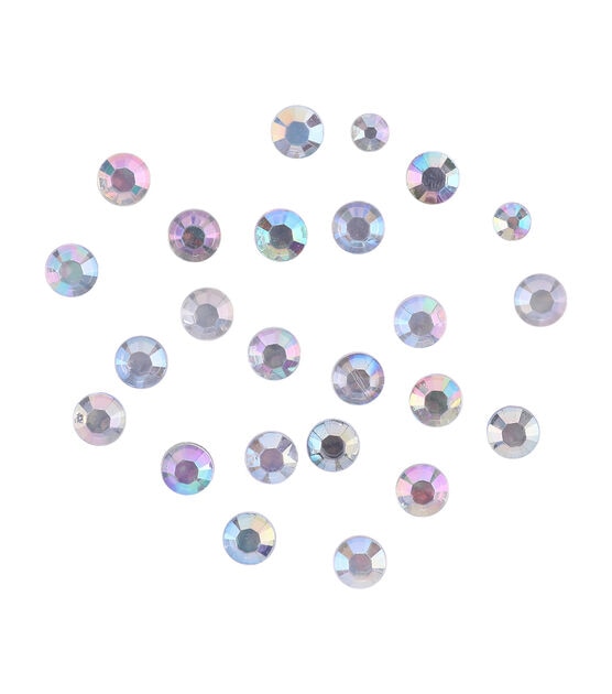 38ct Clear Aurora Borealis Round Rhinestones by hildie & jo, , hi-res, image 2