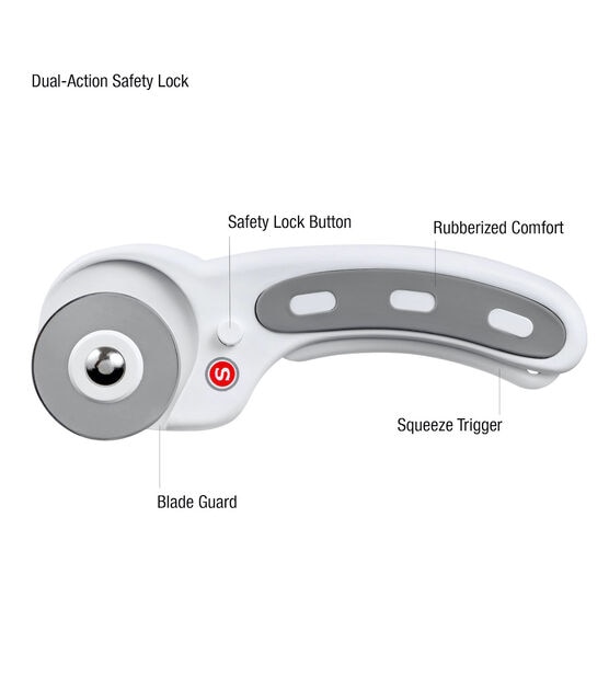 SINGER 45mm Rotary Cutter with Trigger Release and 45mm Blade Replacement, , hi-res, image 2