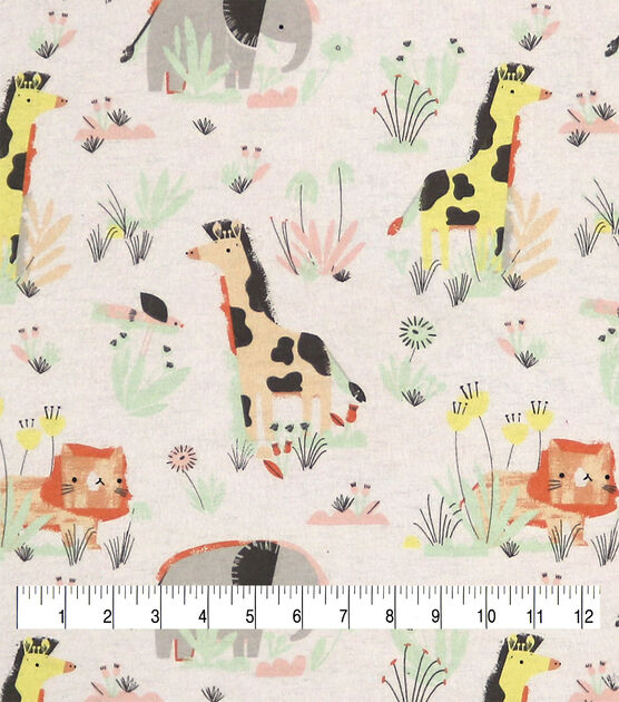 Jungle Animals in Grass Super Snuggle Flannel Fabric, , hi-res, image 3