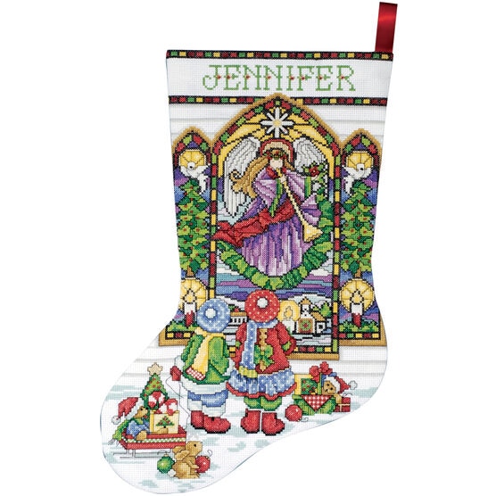 Tobin 17" Stained Glass Counted Cross Stitch Stocking Kit