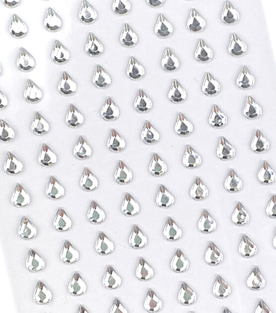6mm Silver Teardrop Adhesive Gems 104pc by Park Lane, , hi-res, image 2