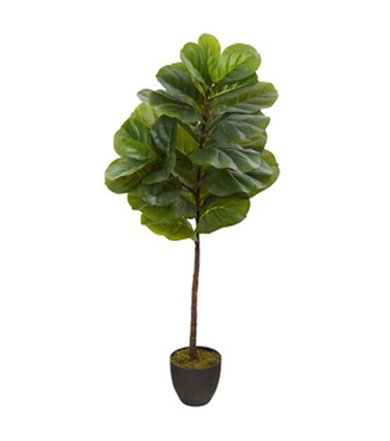 Nearly Natural 46in. Fiddle Leaf Artificial Tree (Real Touch), , hi-res, image 1