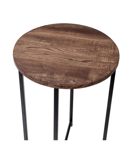 Honey Can Do Round Side Table With Patterend Base, , hi-res, image 4