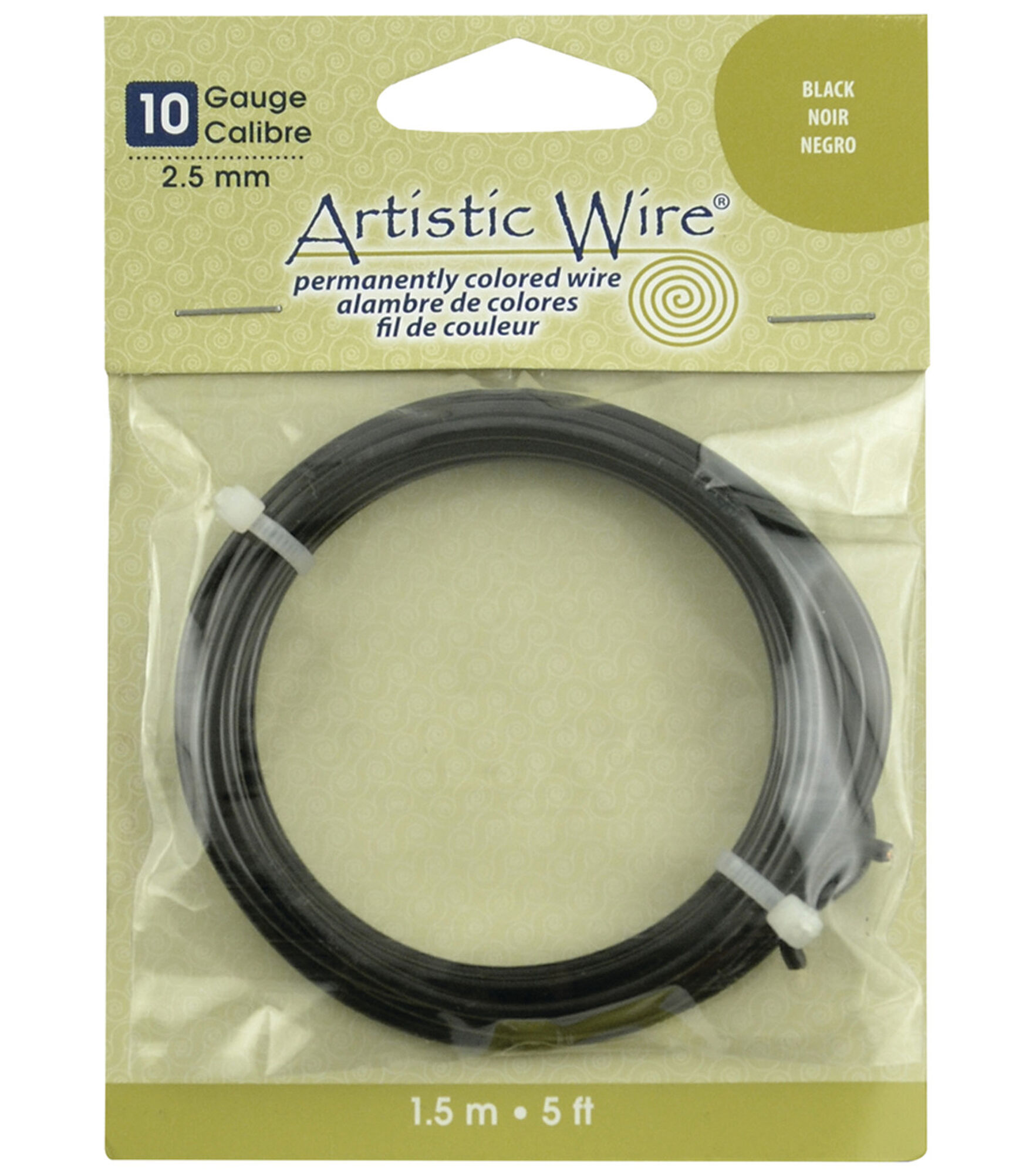 Artistic Wire 10 Gauge Wire, Black, 5-Feet