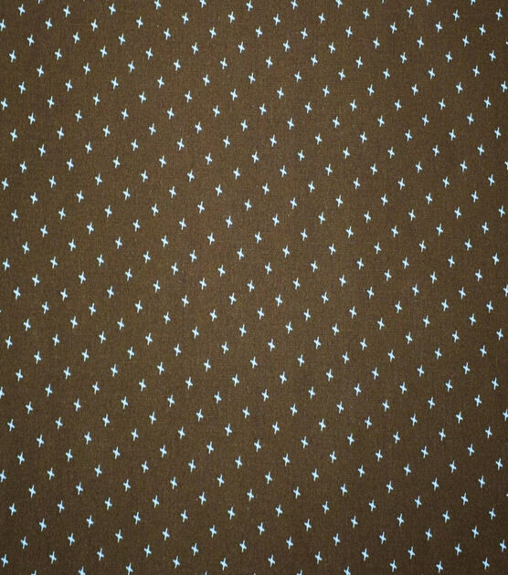 Brown Geometric Cotton Fabric