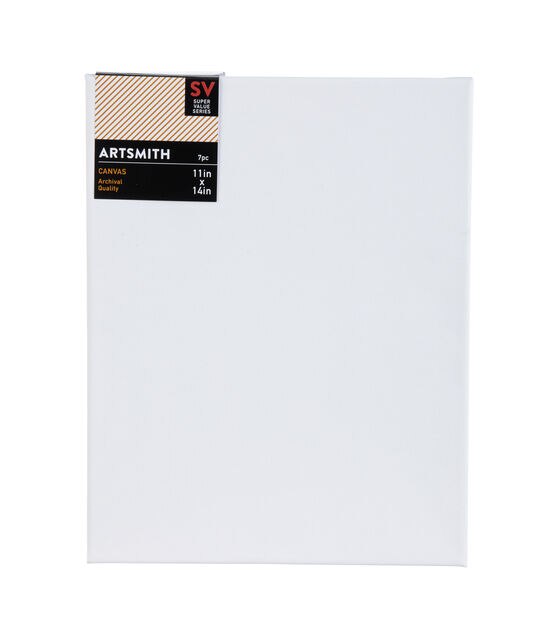 Stretched Canvas (11x14) - Blank Canvas for Painting Bulk Pack of 7 - 11 x  14
