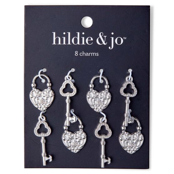 8ct Silver Key & Lock Charms by hildie & jo