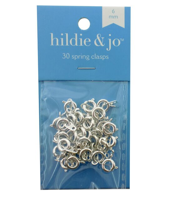 30pk Shiny Silver Metal Spring Ring Clasps by hildie & jo