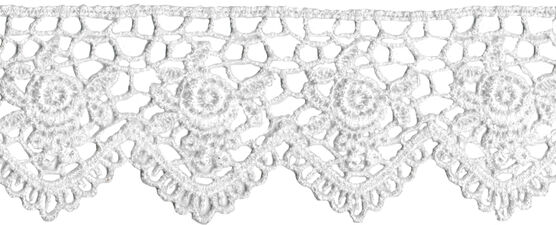 Simplicity Rose Venice Lace Trim with Scalloped Edge 1.5'' White