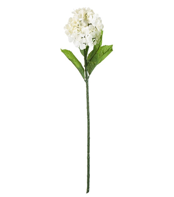 27" White Hydrangea Stem by Bloom Room