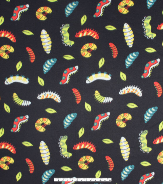 Caterpillars Blizzard Prints Fleece Fabric, , hi-res, image 4