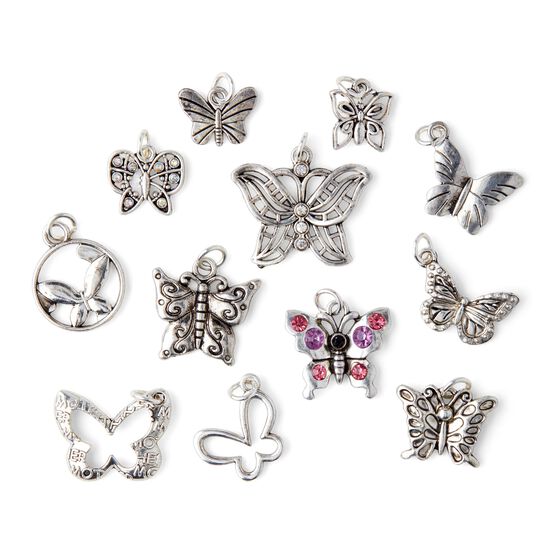 12ct Silver Butterfly Charms by hildie & jo, , hi-res, image 2